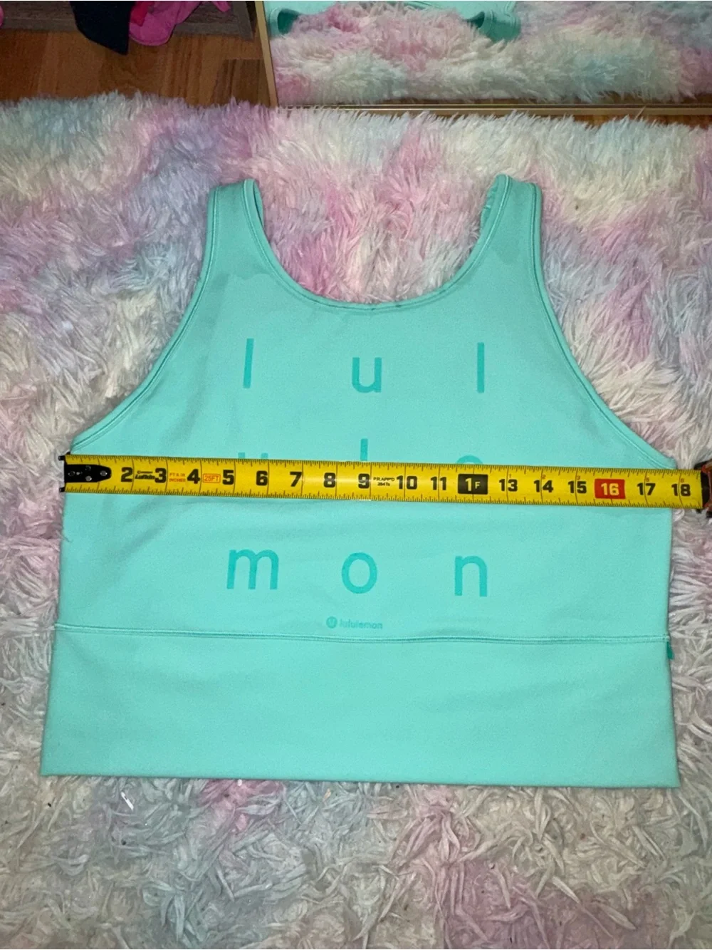 lululemon Power Pivot Everlux Tank Top - Wild Mint / Sports bra size 12-14